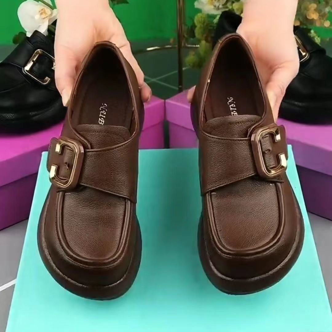 Zapatos de suela gruesa estilo británico