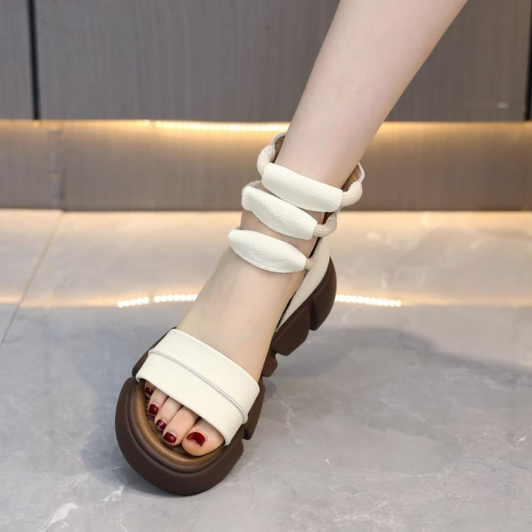 Sandalias de plataforma ligeras con cremallera