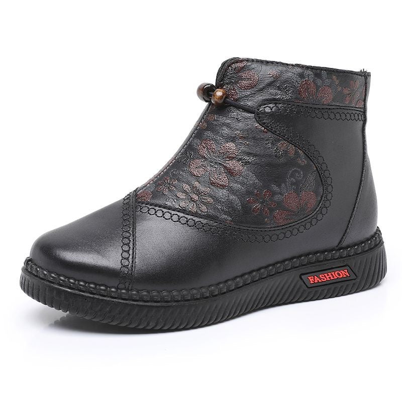 Zapatos de mujer de piel y algodón (estampado)