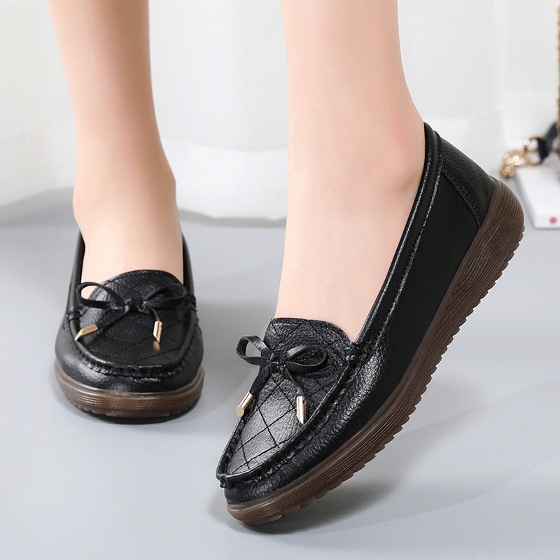 Zapatos de suela blanda con lazo