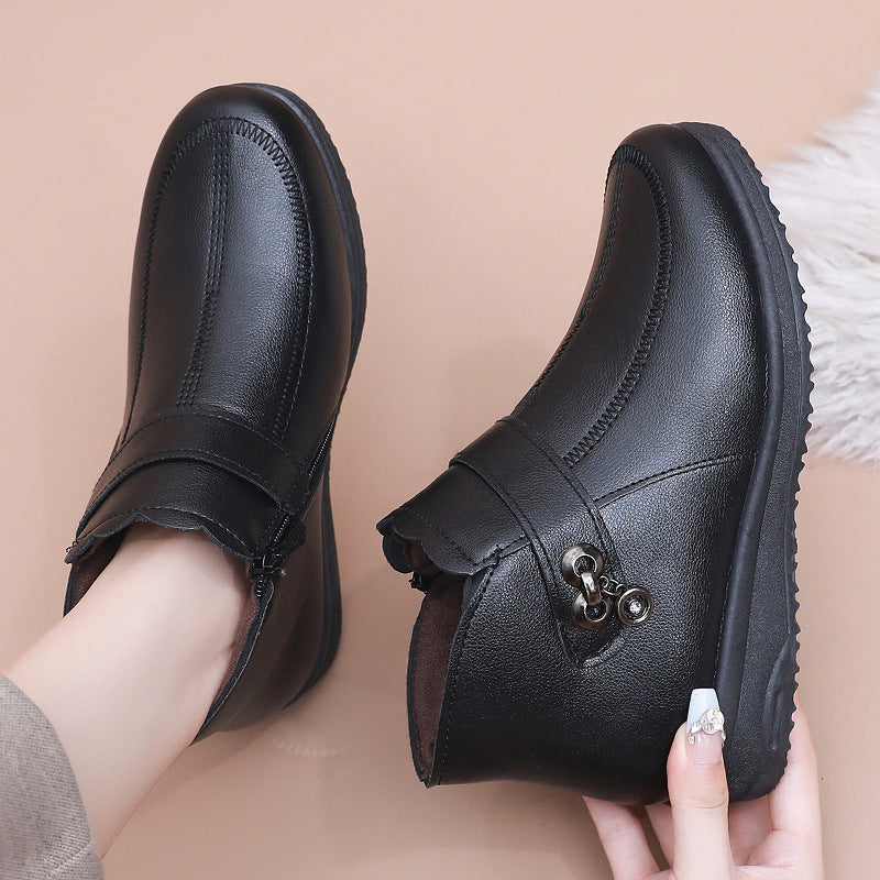(descuento)Botas de algodón de mujer (tres círculos)