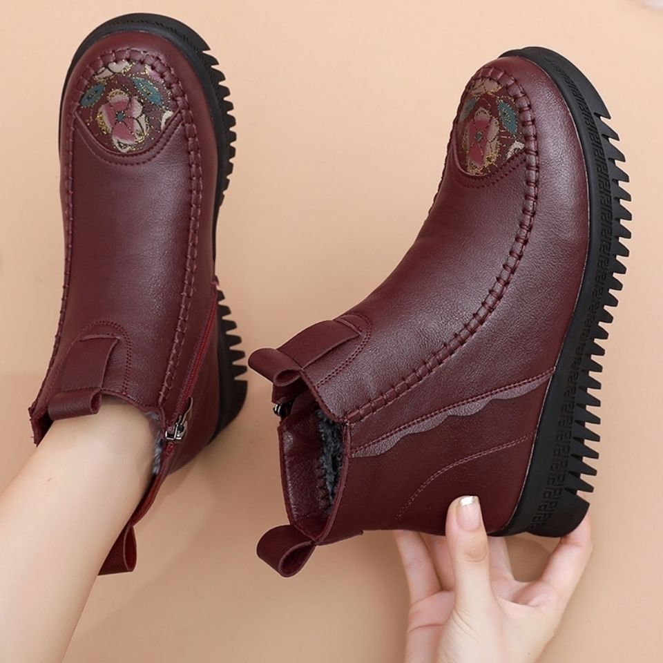 TES- Zapatos de mujer cálidos retro antideslizantes
