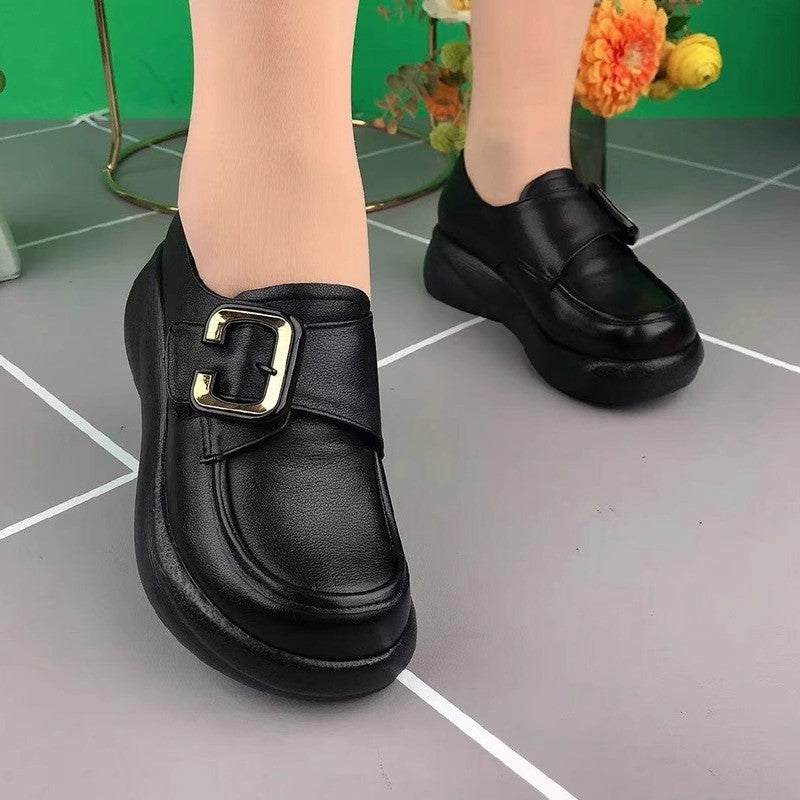 Zapatos de suela gruesa estilo británico