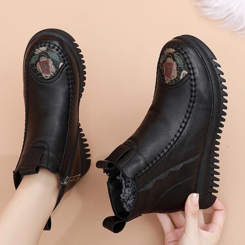 TES- Zapatos de mujer cálidos retro antideslizantes