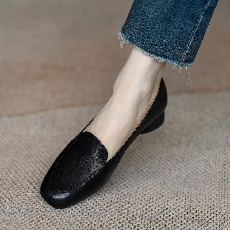 Mocasines de piel suave con corte bajo estilo francés