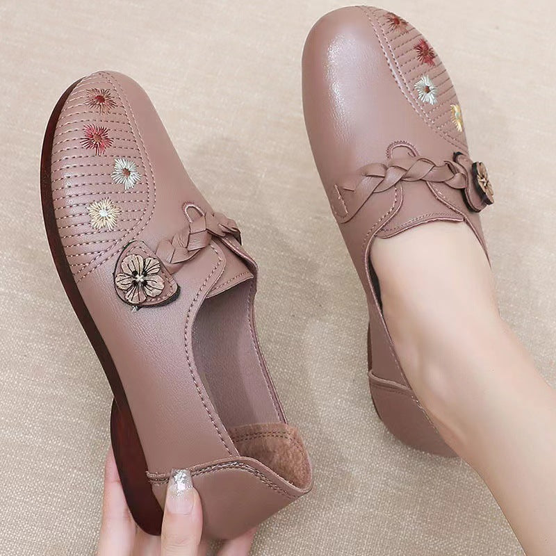 Zapatos de cuero suave con suela de piel de vaca