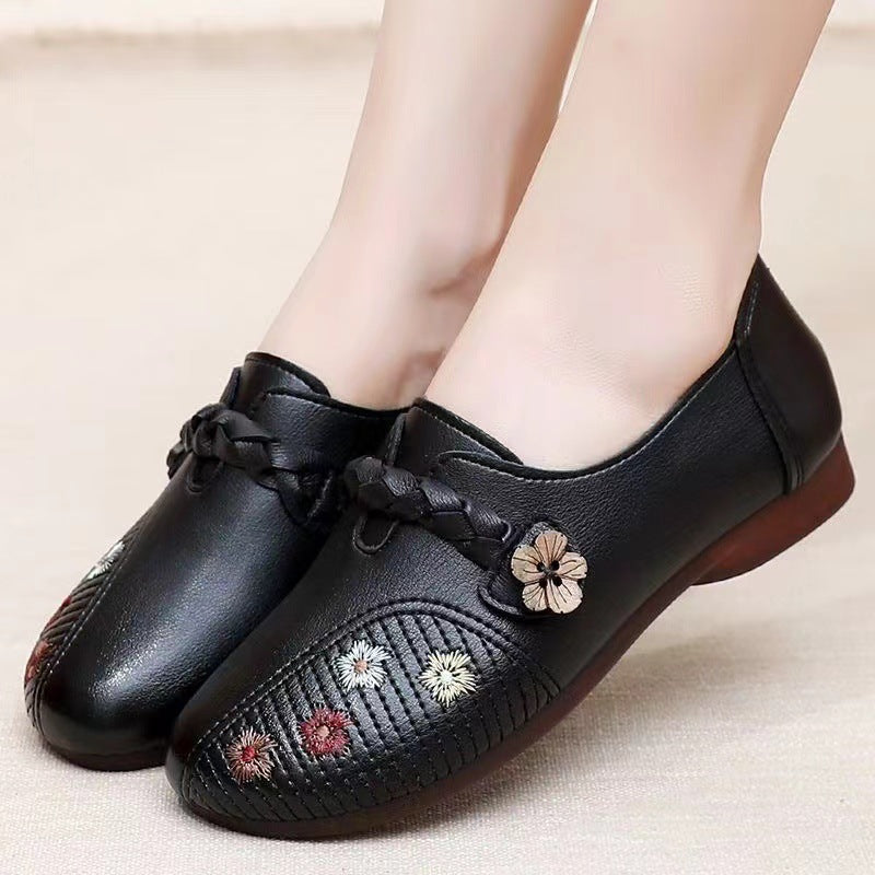 Zapatos de cuero suave con suela de piel de vaca