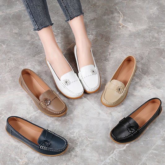Zapatos casuales mocasines con flores