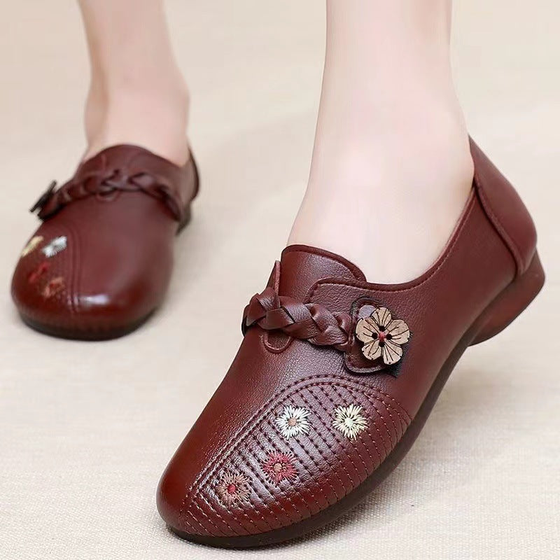 Zapatos de cuero suave con suela de piel de vaca