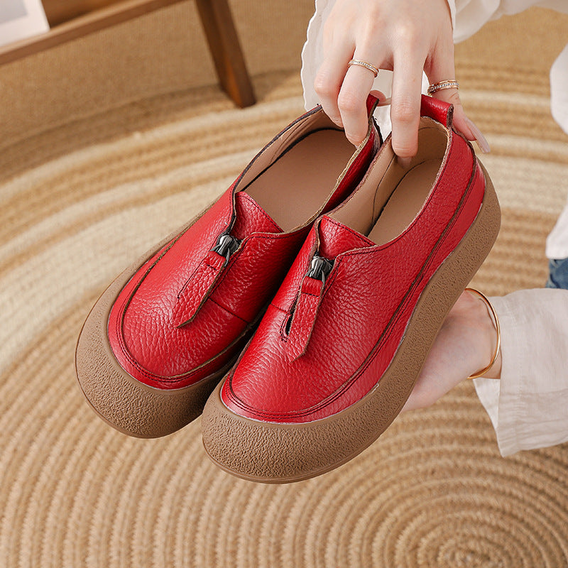 Zapatos de piel – primera capa, suela suave, retro