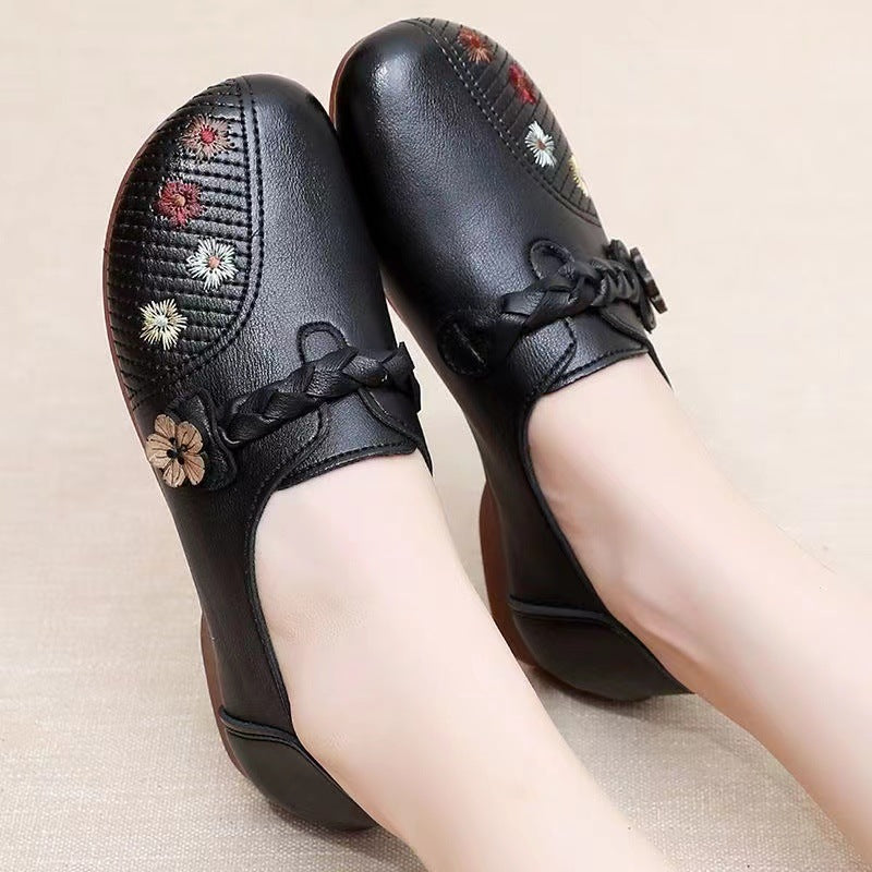 Zapatos de cuero suave con suela de piel de vaca