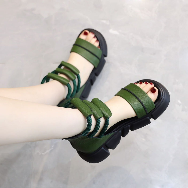 Sandalias de plataforma ligeras con cremallera