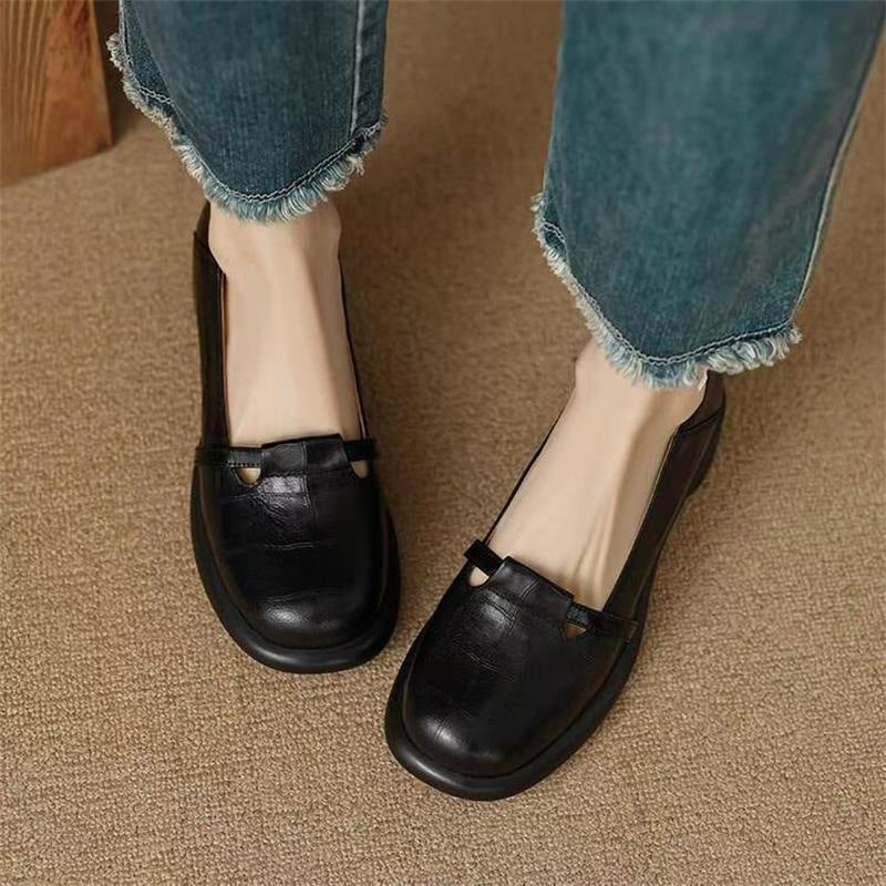 Zapatos retro francés – punta redonda, corte bajo