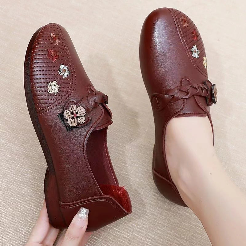 Zapatos de cuero suave con suela de piel de vaca
