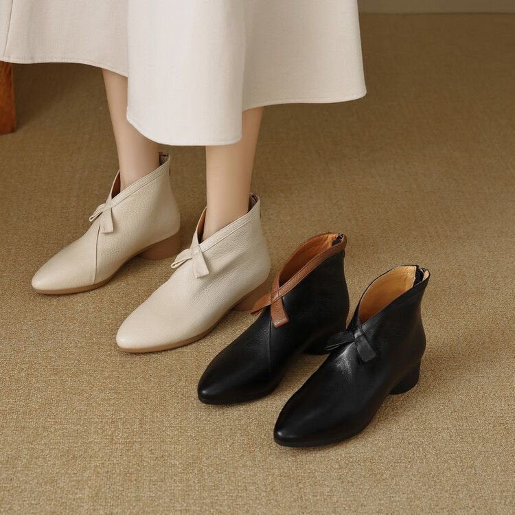 Botines de piel de cordero de estilo francés