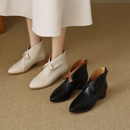 Botines de piel de cordero de estilo francés