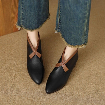 Botines de piel de cordero de estilo francés