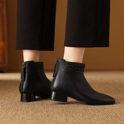 Botas tejidas de cuero auténtico