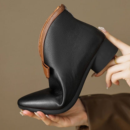 Botines de piel de cordero de estilo francés