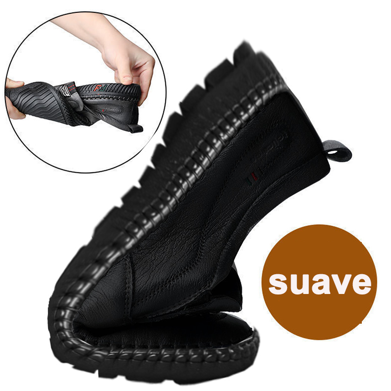 Zapatos casuales de cuero genuino para hombres