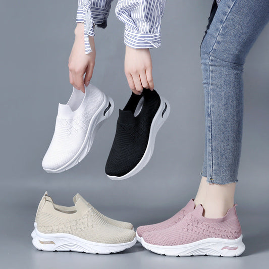 2025 Zapatos de madre de malla con suela blanda