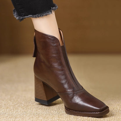 Botines retro de punta cuadrada
