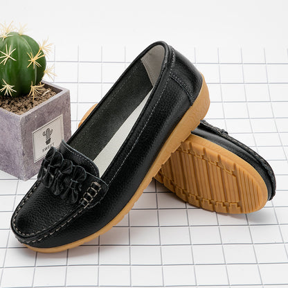 Zapatos de suela de piel de vaca de mamá