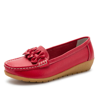 Zapatos de suela de piel de vaca de mamá