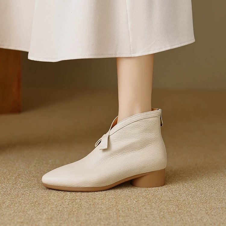 Botines de piel de cordero de estilo francés