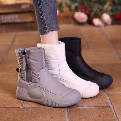 Botas de cuero para mujeres (tecnología gris)