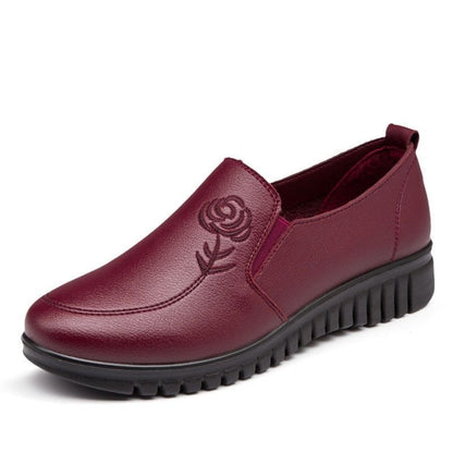 Zapatos de piel antideslizantes (rosa negra)