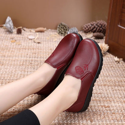 Zapatos de piel antideslizantes (rosa negra)