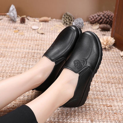 Zapatos de piel antideslizantes (rosa negra)