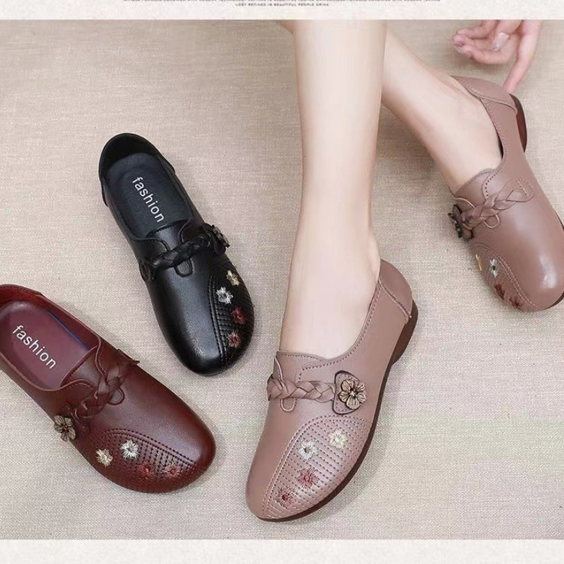 Zapatos de cuero suave con suela de piel de vaca