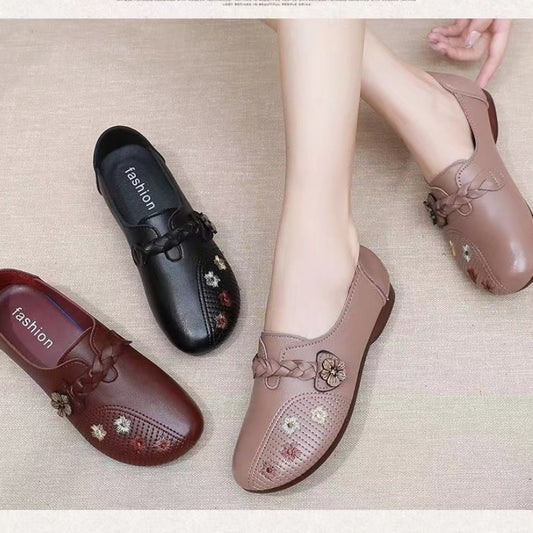 Zapatos de cuero suave con suela de piel de vaca