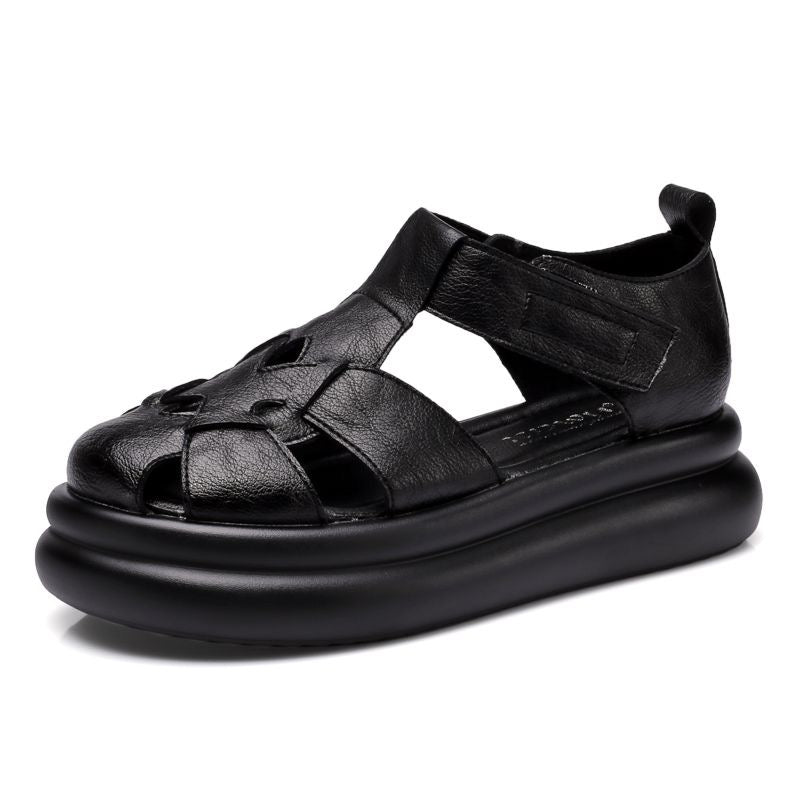 Sandalias tipo gladiador de plataforma con punta cerrada