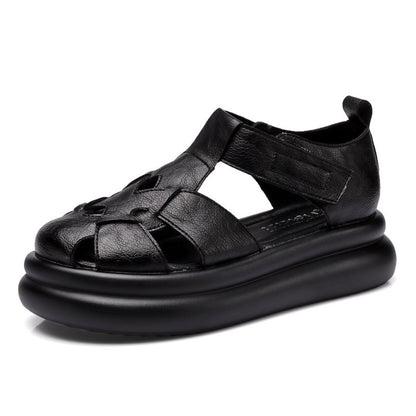 Sandalias tipo gladiador de plataforma con punta cerrada