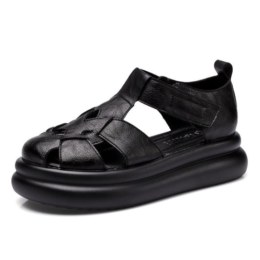 Sandalias tipo gladiador de plataforma con punta cerrada