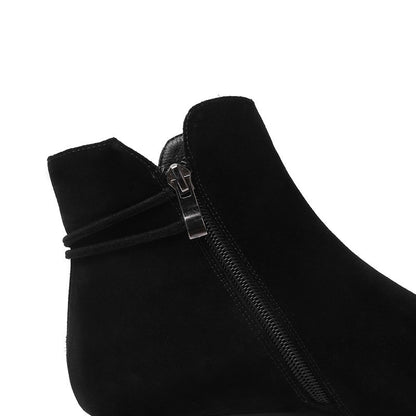 Botas de cuero para mujeres (botones redondos dorados)