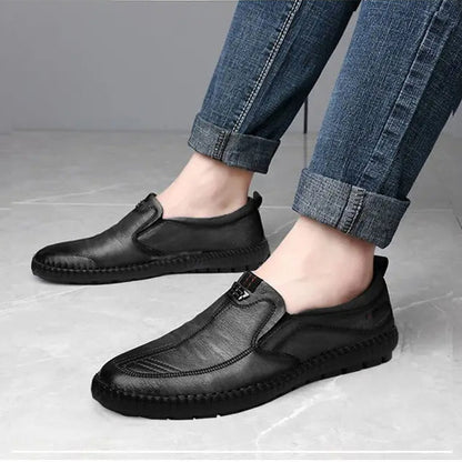 Zapatos casuales de cuero genuino para hombres