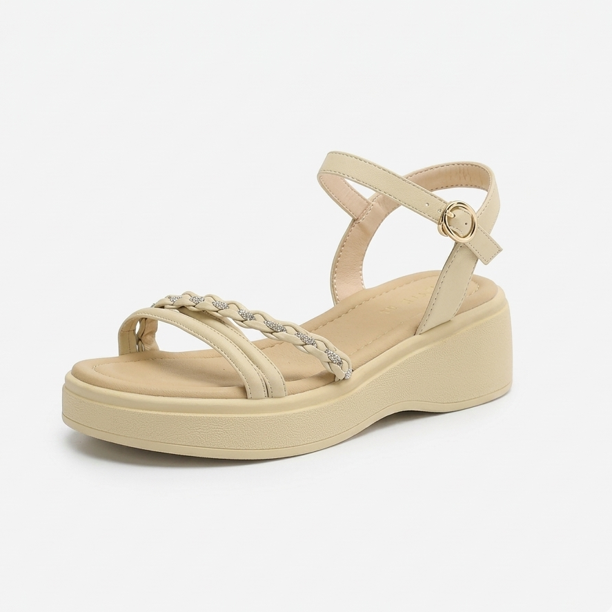 Sandalias de verano con pedrería y suela suave