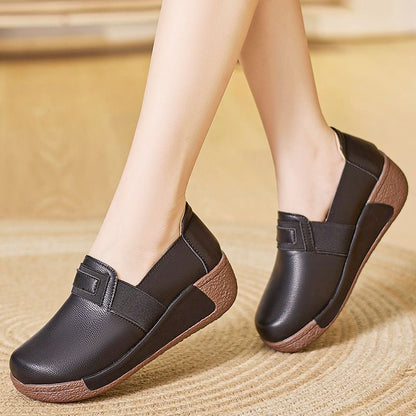 Zapatos de piel con logo cuadrado