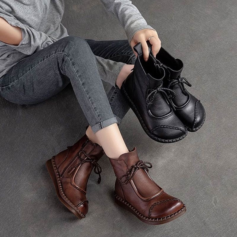 Botines de Piel con Cierre Lateral