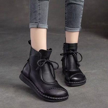Botines de Piel con Cierre Lateral