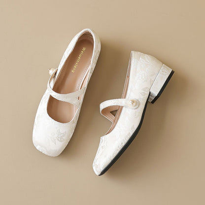 Zapatos de muletas de seda para mujer