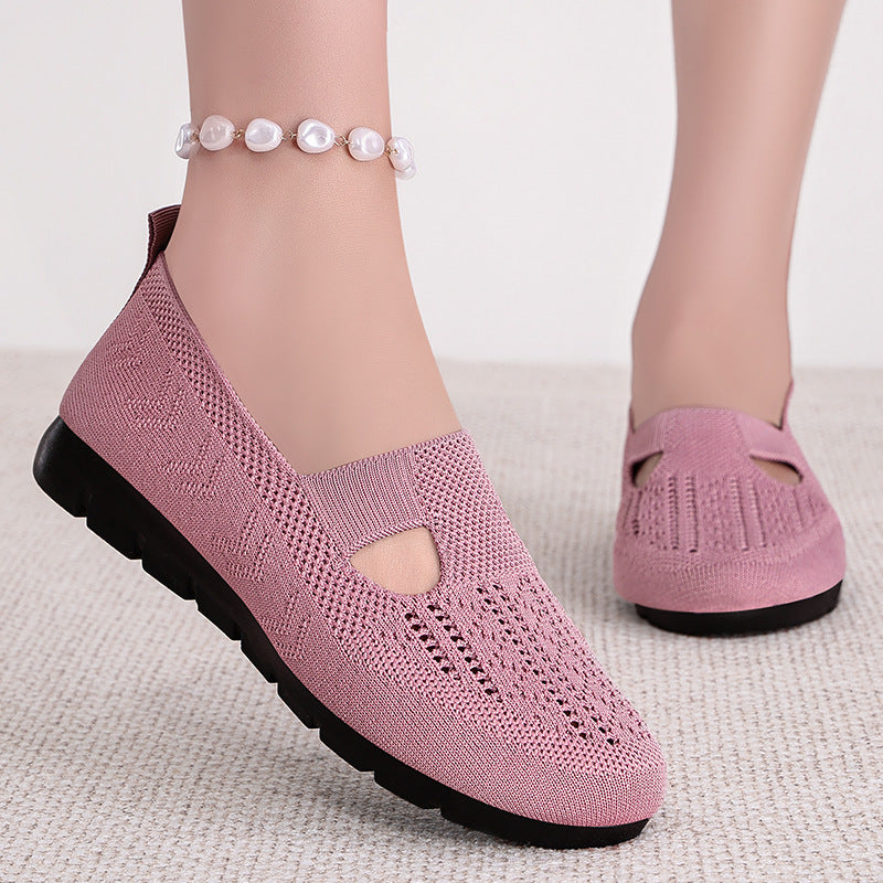 Sandalias tejidas con malla transpirable de verano