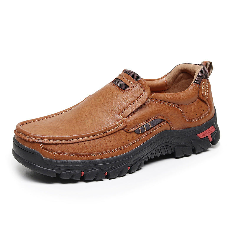 Zapatos casuales de cuero para exteriores para hombres