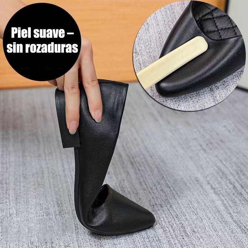 Zapatos de piel con tacón grueso que no cansan