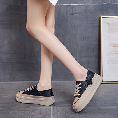 Zapatos casuales de cuero con suela de plataforma de gran venta