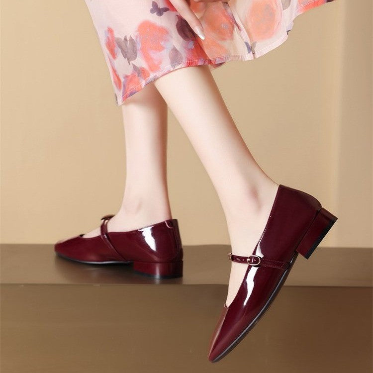 Zapatos Mary Jane de cabeza redonda para mujer